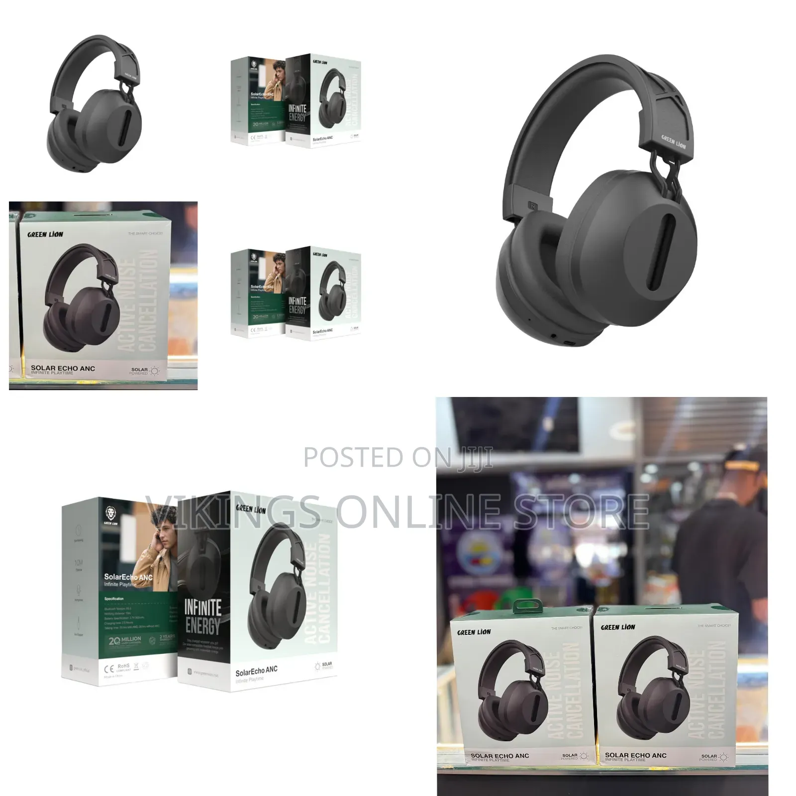 Green Lion Solar Echo Anc Infinite Playtime Head Phones