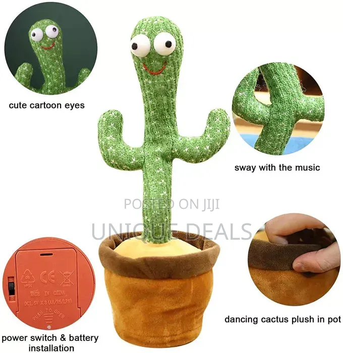 Dancing Cactus Toy Plush Funny Electronic Shaking Cactus