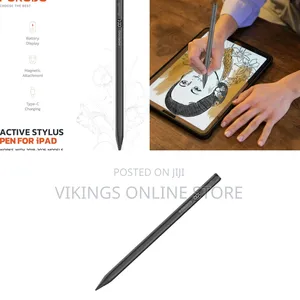 Porodo Magnetic Stylus Pen for Apple iPad (2018-2025) in Black, Pencil