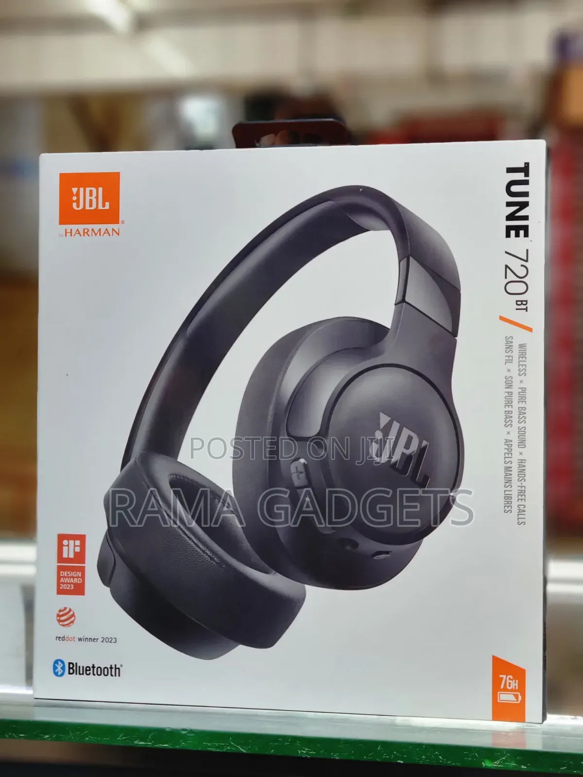 JBL Tune 720bt Over-Ear Wireless Headphones.