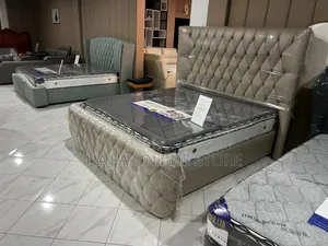 Upholstered Leather King Size Bed