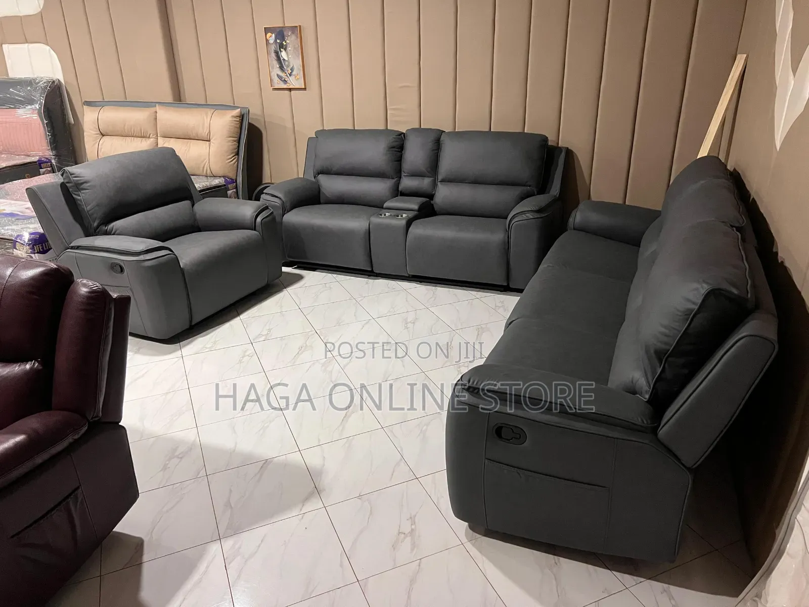 Recliner Leather Sofa 3+2+1