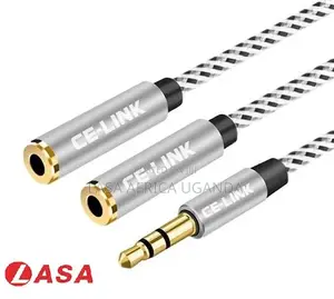 Audio Y-Splitter Cable 3.5mm Male to 2 Port 3.5mm Female Headsets