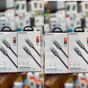 Porodo Powersync 240w High-Speed Usb-C to Usb-C Cable, 1m Cable Length