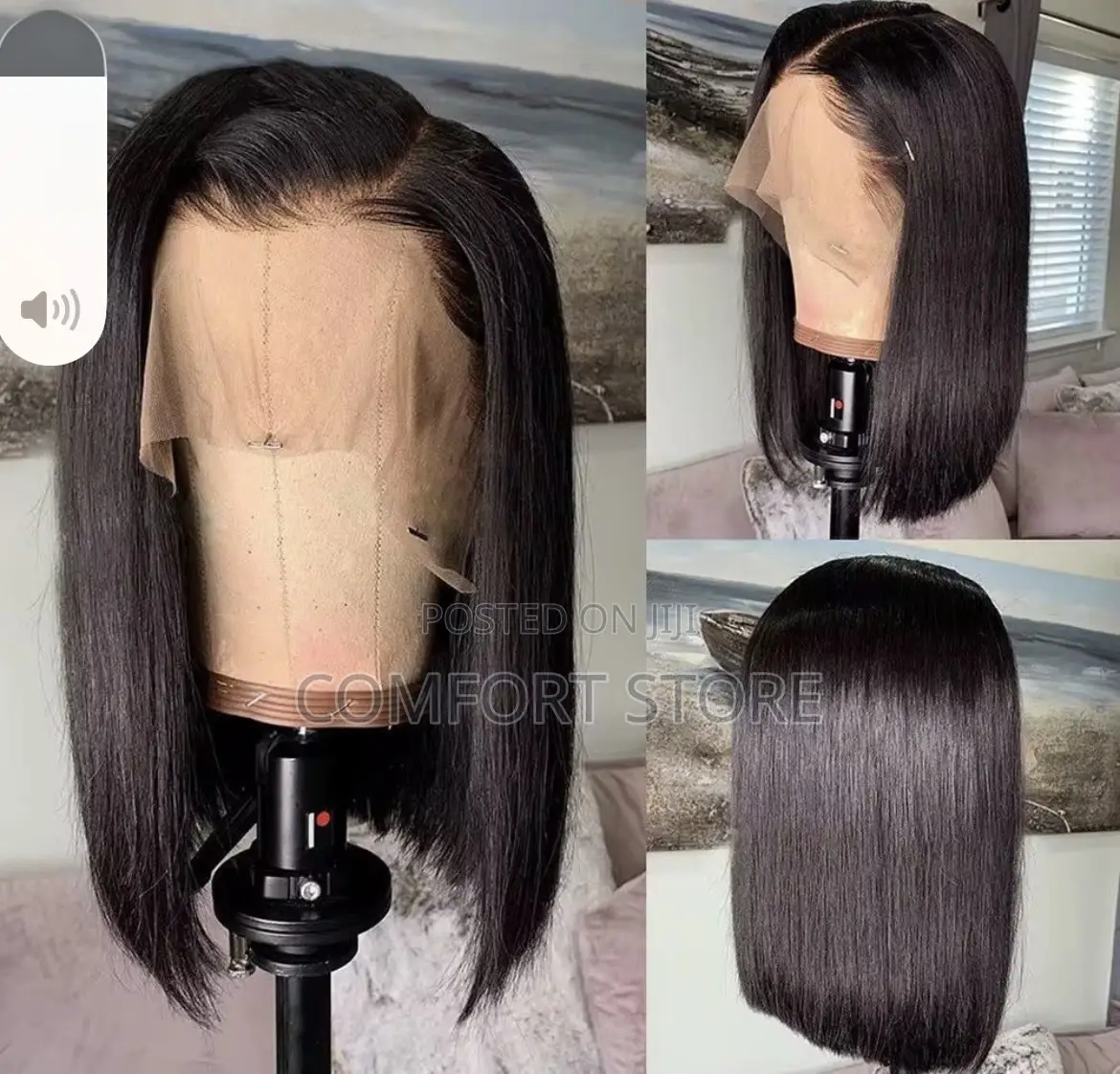 13*4 Bob14 Full Closure Human Hair Wigs Black