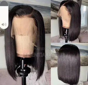 13*4 Bob14 Full Closure Human Hair Wigs Black