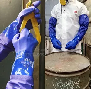 Heavy-duty, Shoulder-length Pvc Chemical Resistant Gloves