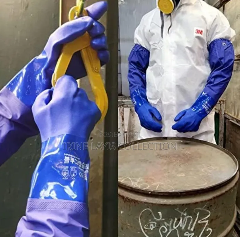 Heavy-duty, Shoulder-length Pvc Chemical Resistant Gloves