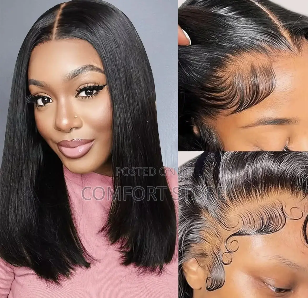 13*4 SDD Bob 14 Inches Black Human Hair Wigs
