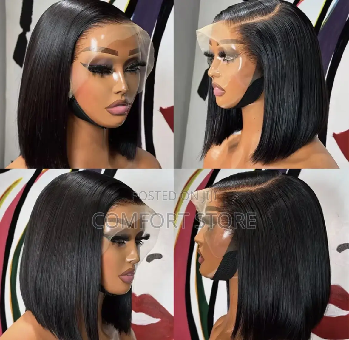 13*4 Bob 12 Black Ears to Ear Full Lace Closure Human Hair Wigs