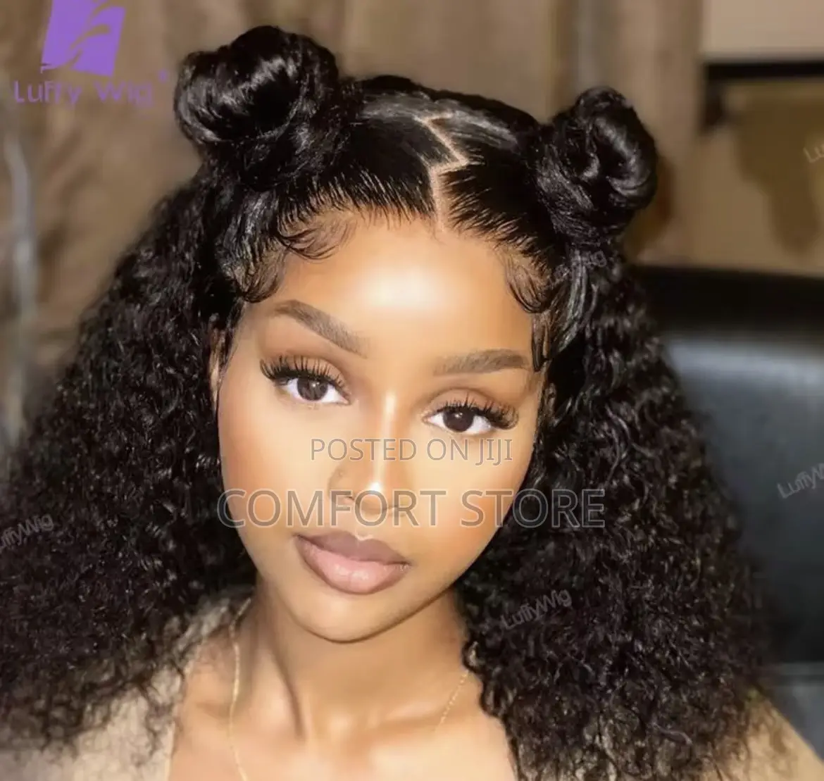 13*4 Jerry Curly 18 Inches Black Human Hair