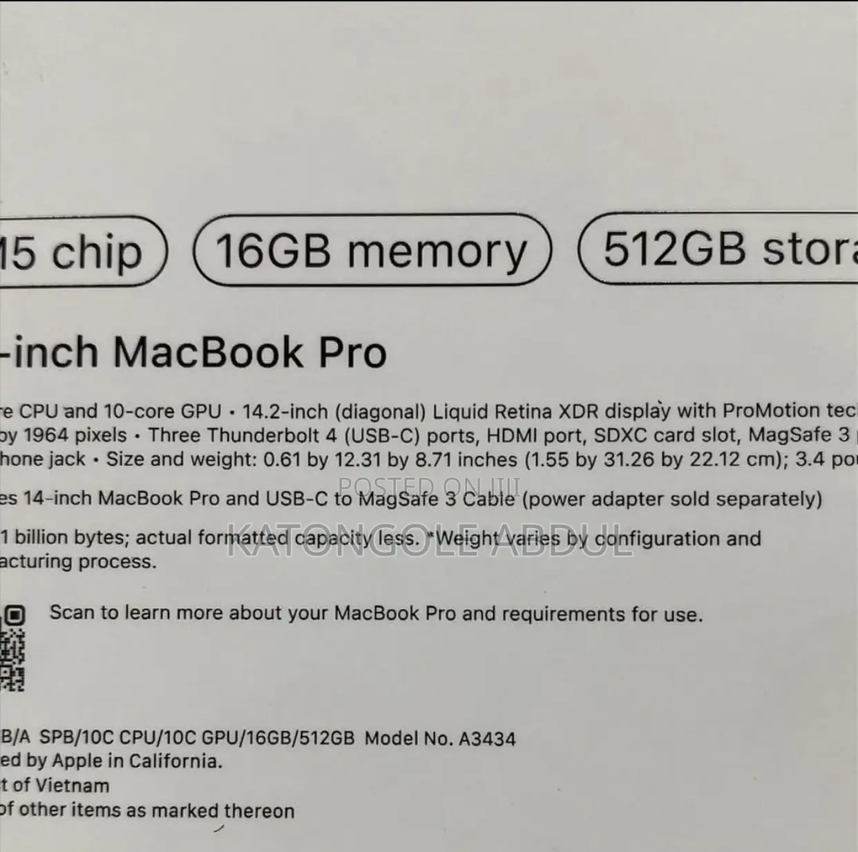 New Apple MacBook Pro 2025 M5 14-inch 16GB Apple M5 Pro SSD 512GB