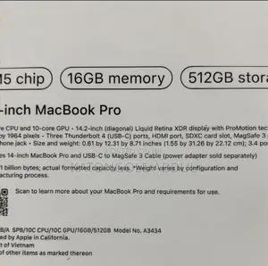 New Apple MacBook Pro 2025 M5 14-inch 16GB Apple M5 Pro SSD 512GB