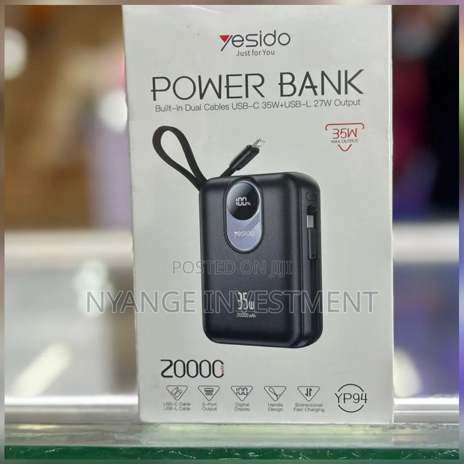 Yesido Yp94 20000 Mah Portable Power Bank