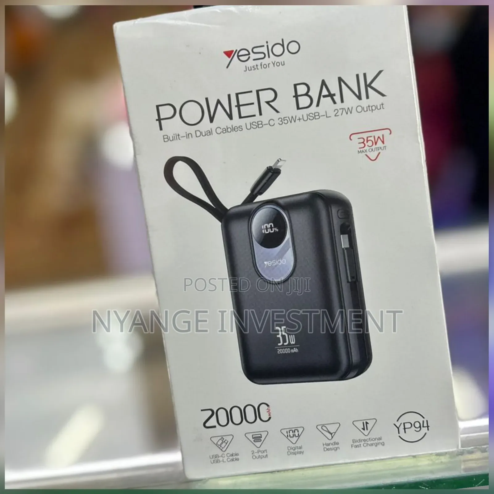 Yesido Yp94 20000 Mah Portable Power Bank