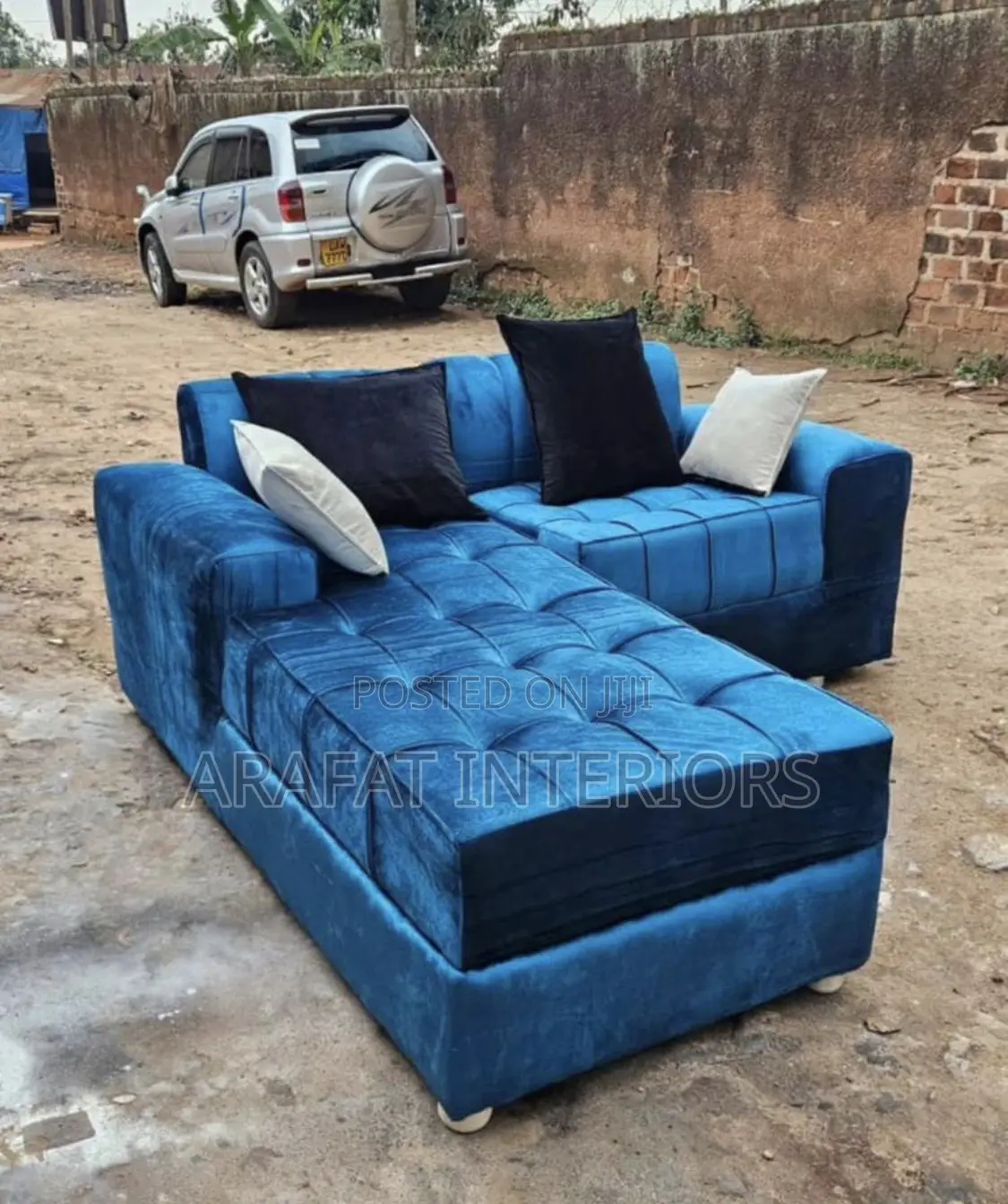 Bold Royal Blue Velvet Sofa