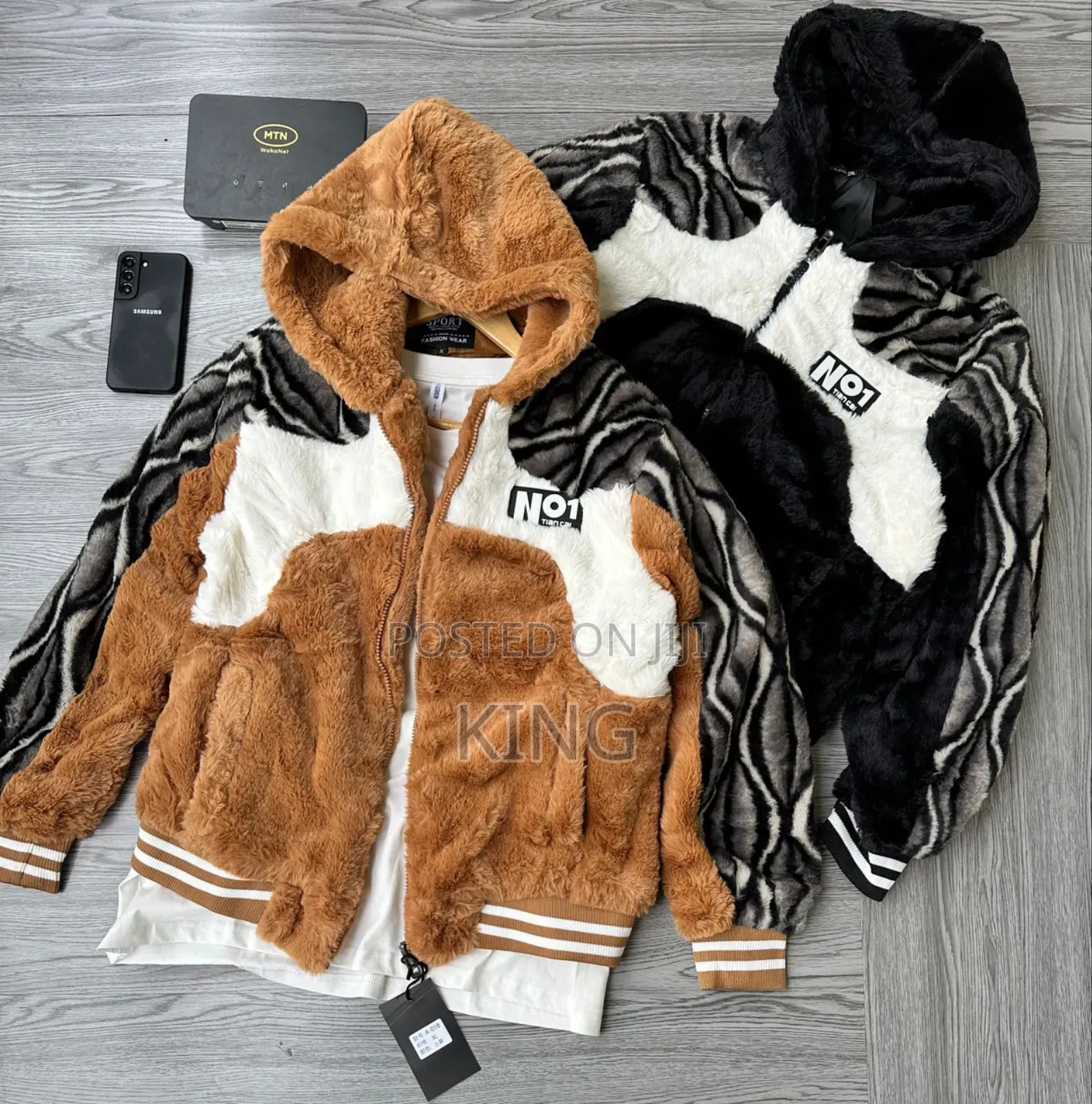 Cozy, Brown and White Faux Fur Hoodie