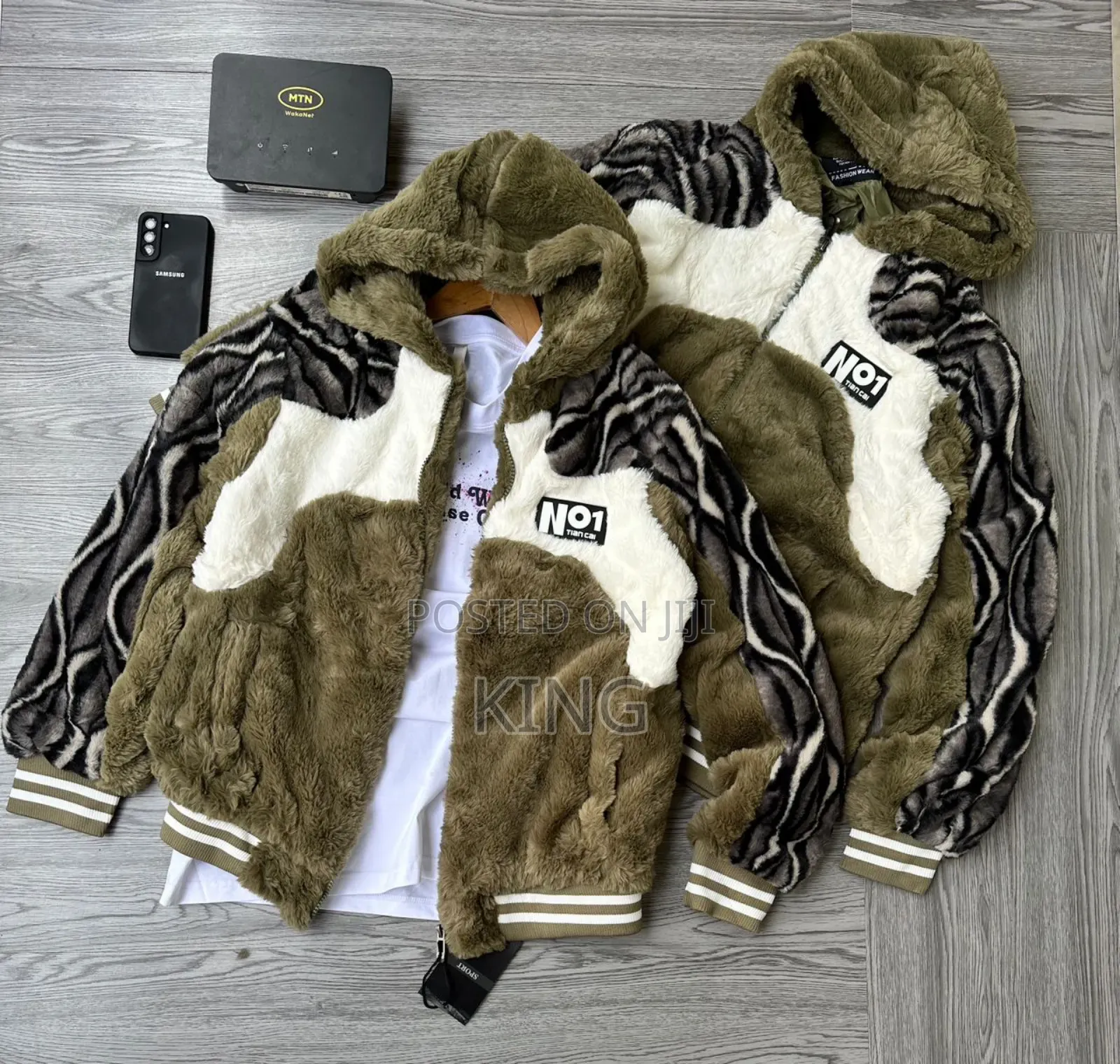 Cozy, Brown and White Faux Fur Hoodie