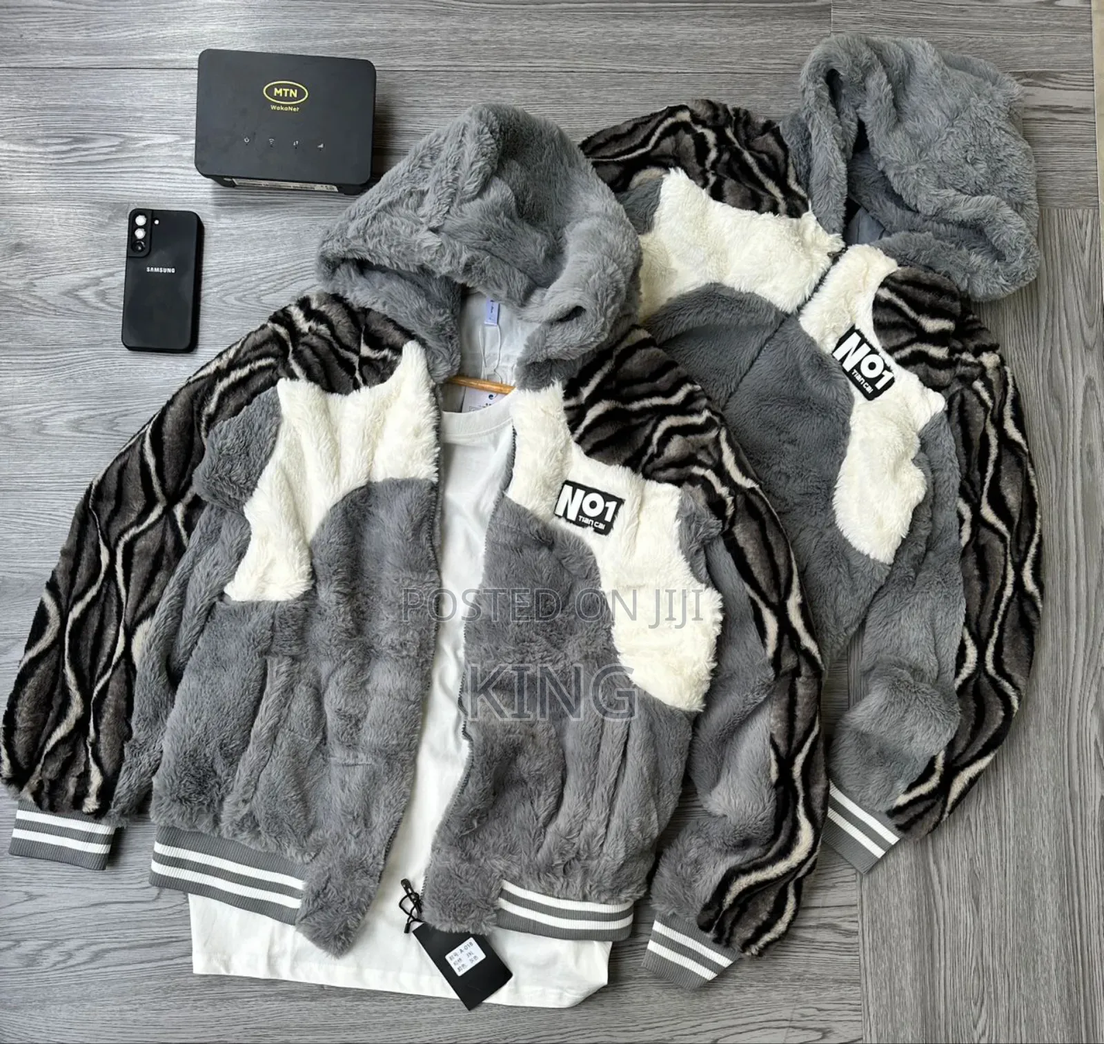 Cozy, Brown and White Faux Fur Hoodie