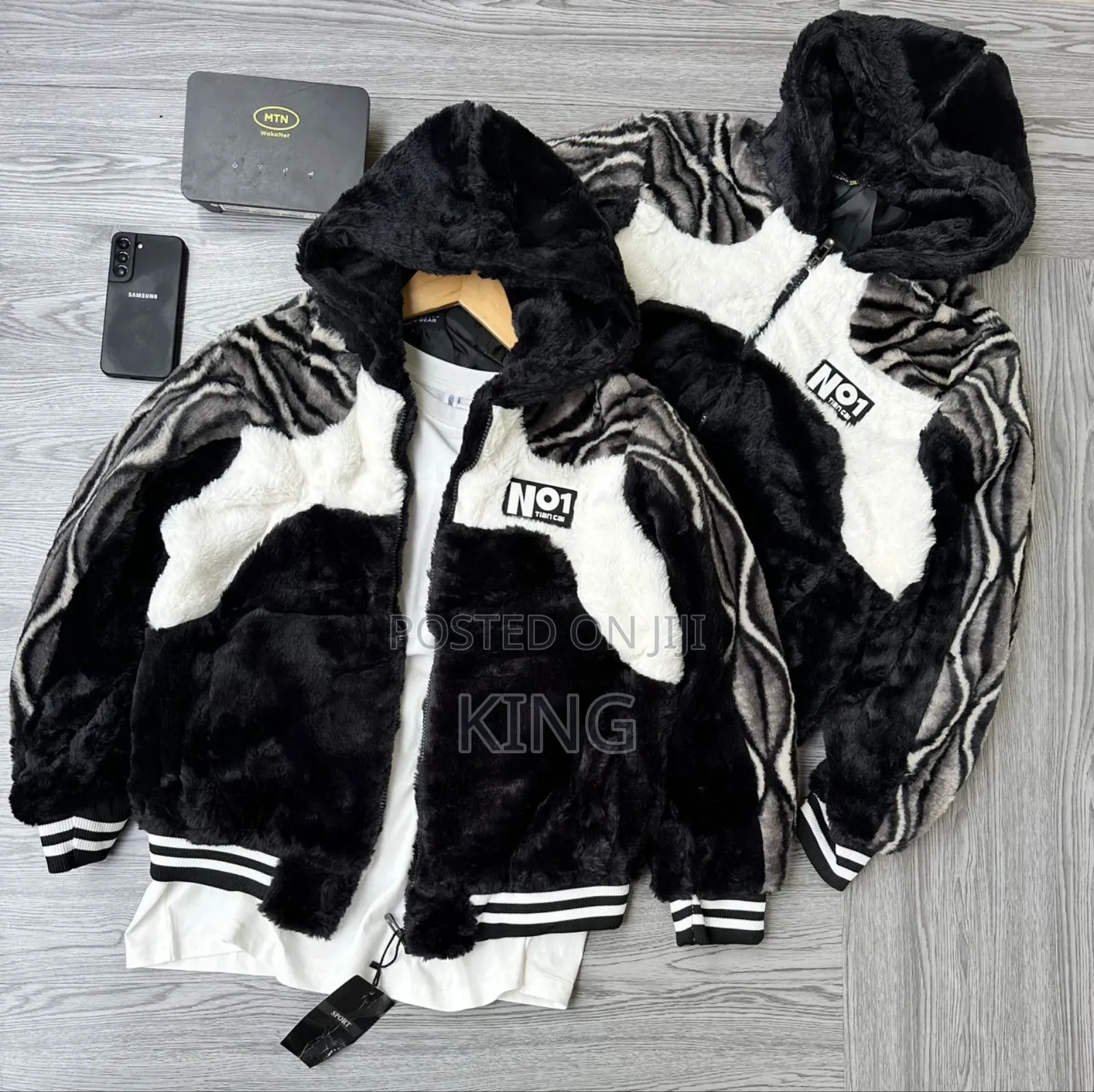 Cozy, Brown and White Faux Fur Hoodie