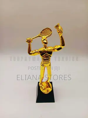 Golden Badminton Human Figure Trophy