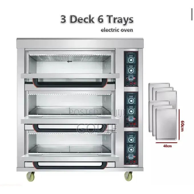 Commercial Electric Baking Oven 3 Decks 6 Trays