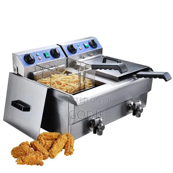 Commercial Double Deep Fryer 20 Liters – Stainless Steel