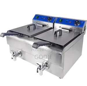 Commercial Double Deep Fryer 20 Liters – Stainless Steel