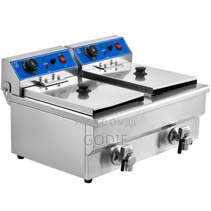 Commercial Double Deep Fryer 20 Liters – Stainless Steel