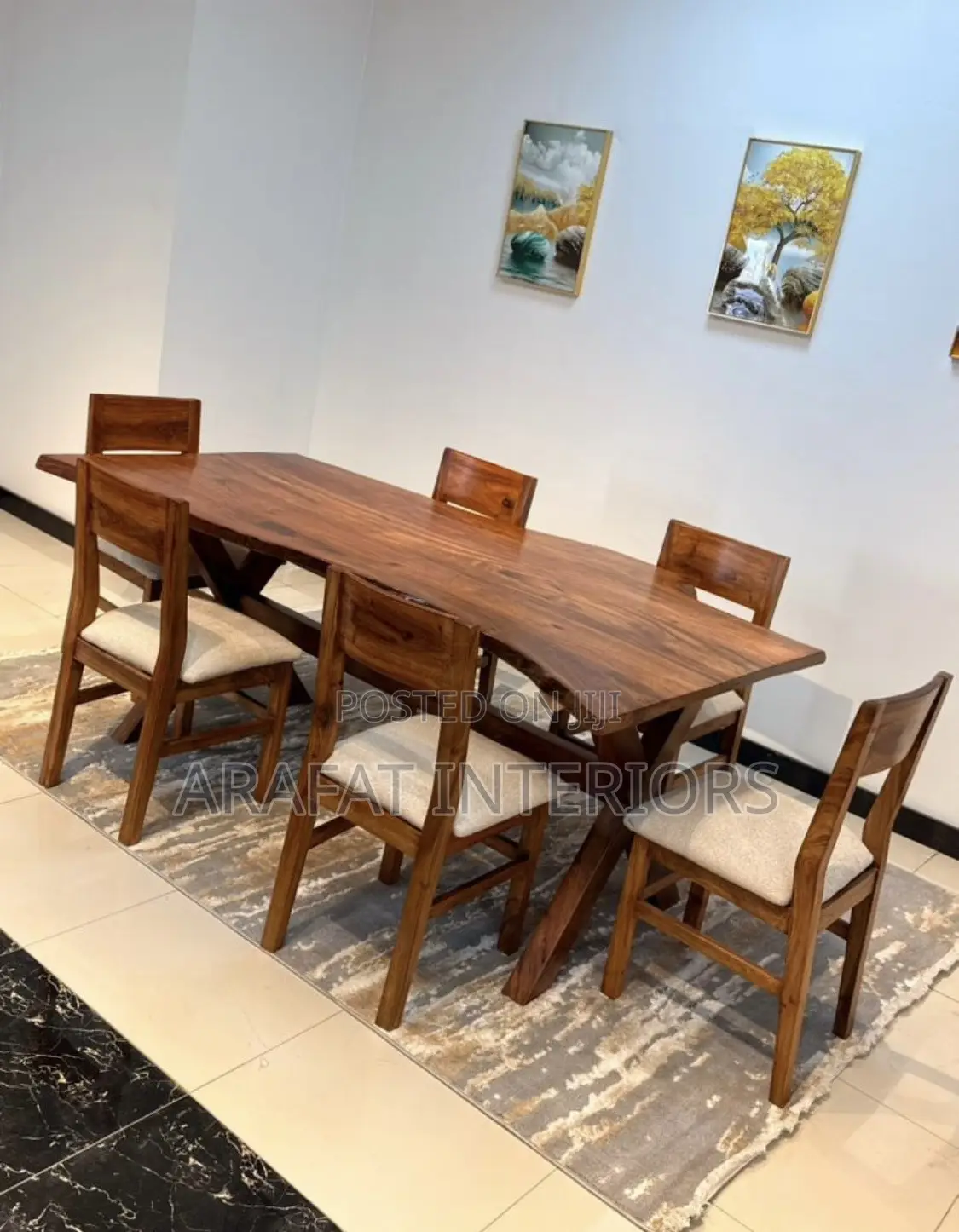 Stunning Live-Edge Solid Wood 6-Seater Dining Set