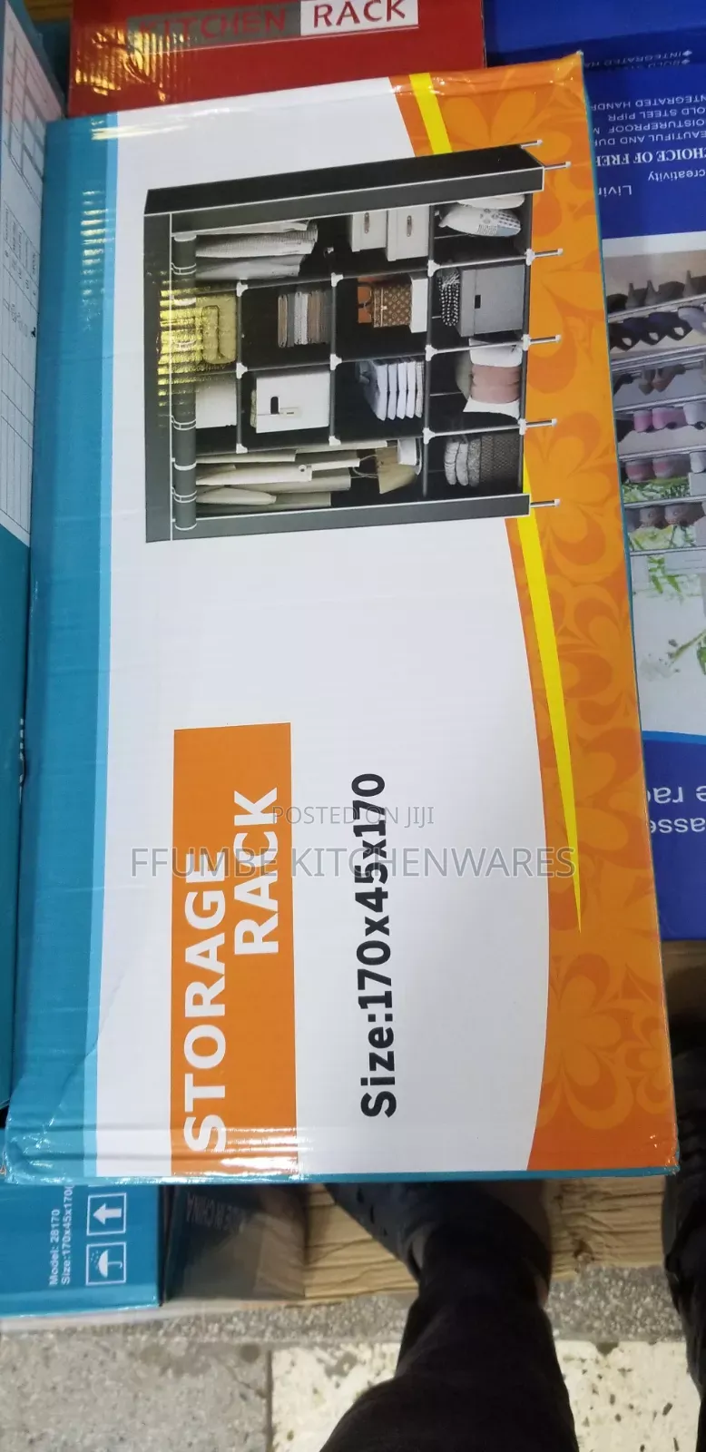 Portable Wardrobe Storage Racker 4 Collumn