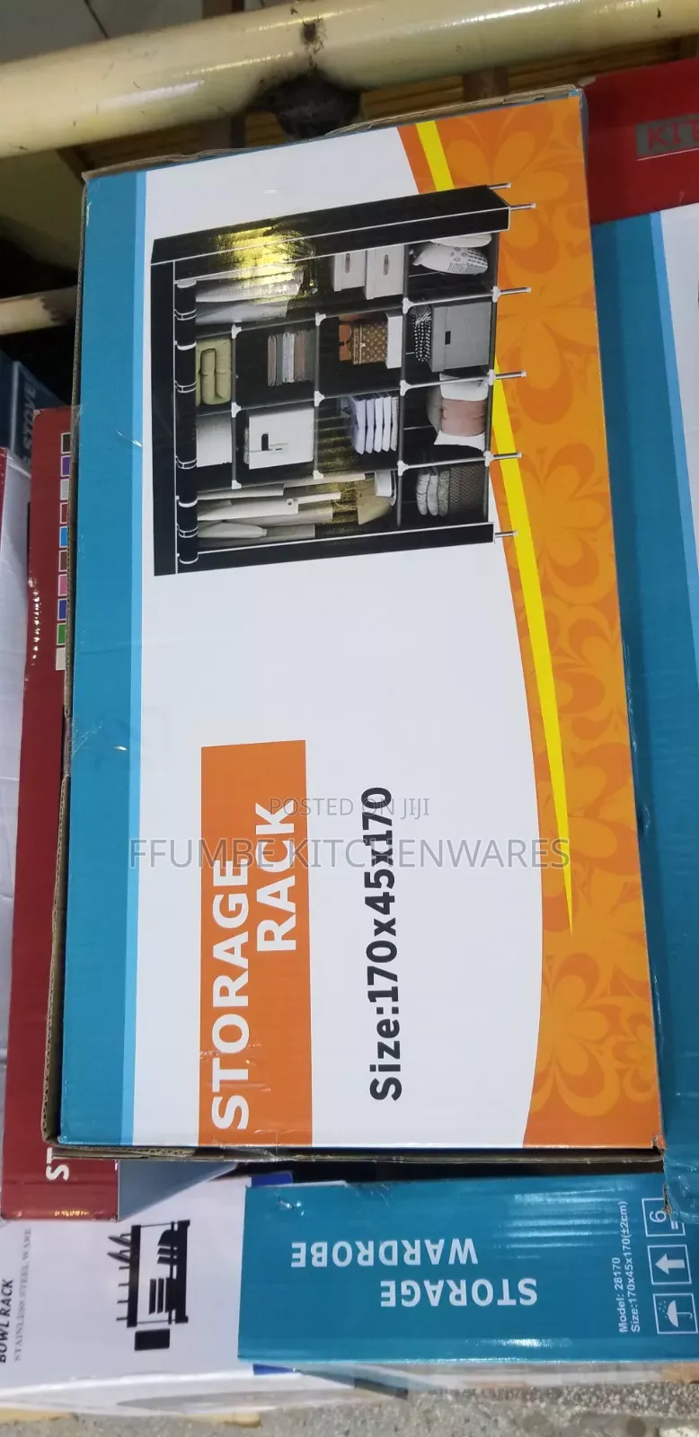 Portable Wardrobe Storage Racker 4 Collumn