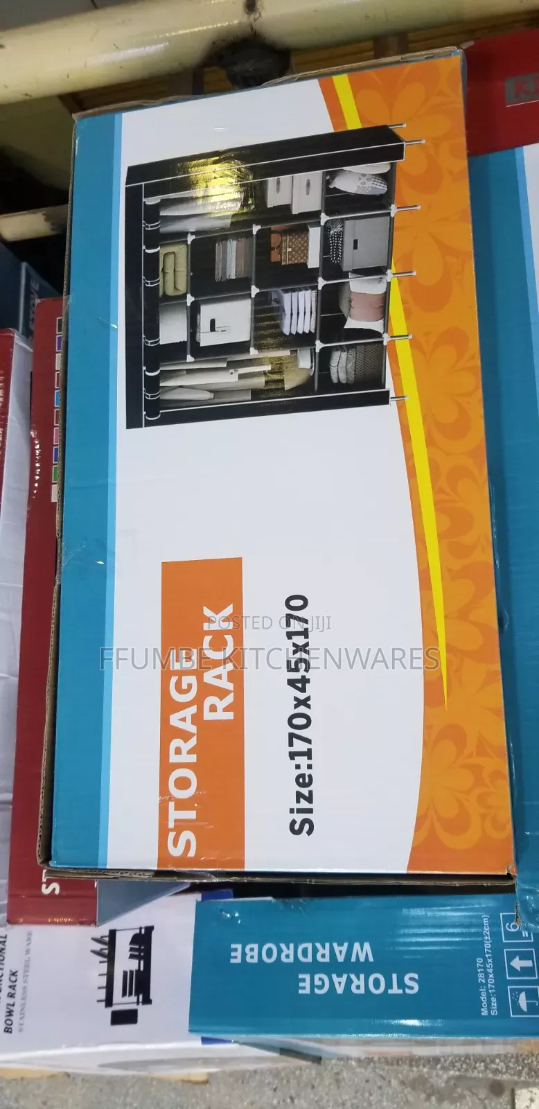 Portable Wardrobe Storage Racker 4 Collumn