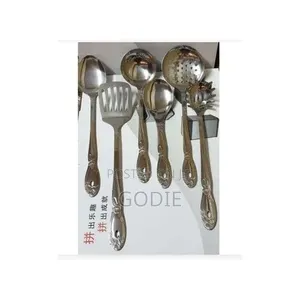 Set of 6pc Heavy Metallic Design Spoons - Silver