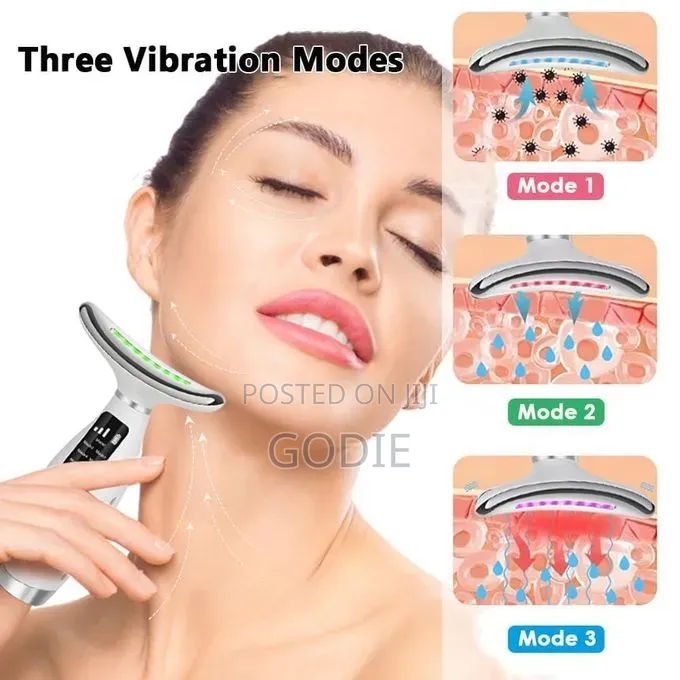 7-Colour Led Light Therapy Facial Neck Massager - Anti-Aging, Skin