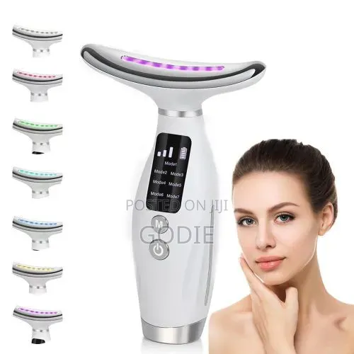 7-Colour Led Light Therapy Facial Neck Massager - Anti-Aging, Skin