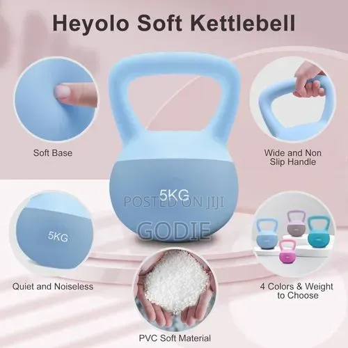 5 KGS Soft Kettlebell Anti Slip Hand Kettle-Bell Weights PVC Strength