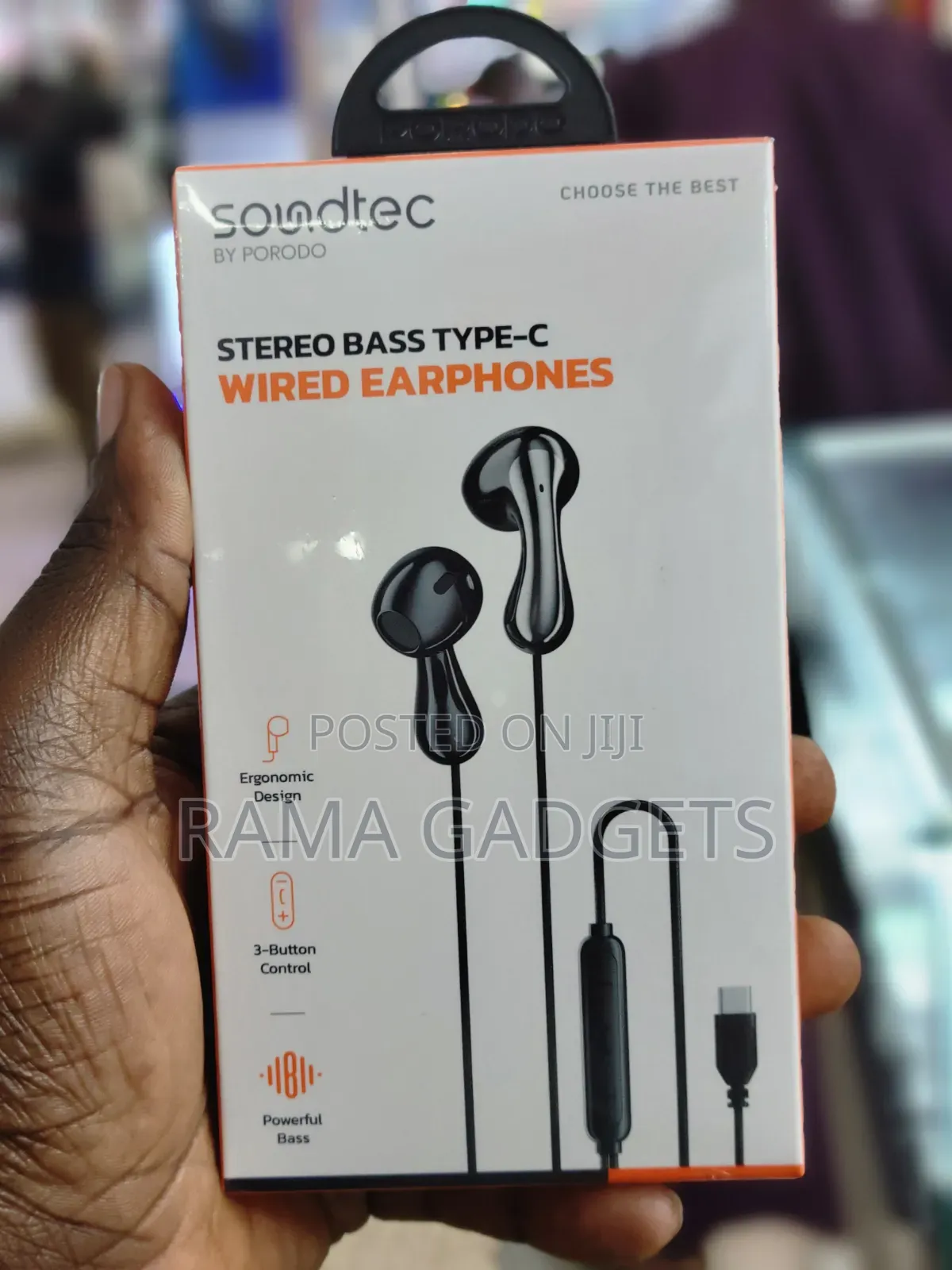 Porodo Soundtec Stereo Bass Type-C Wired Earphon