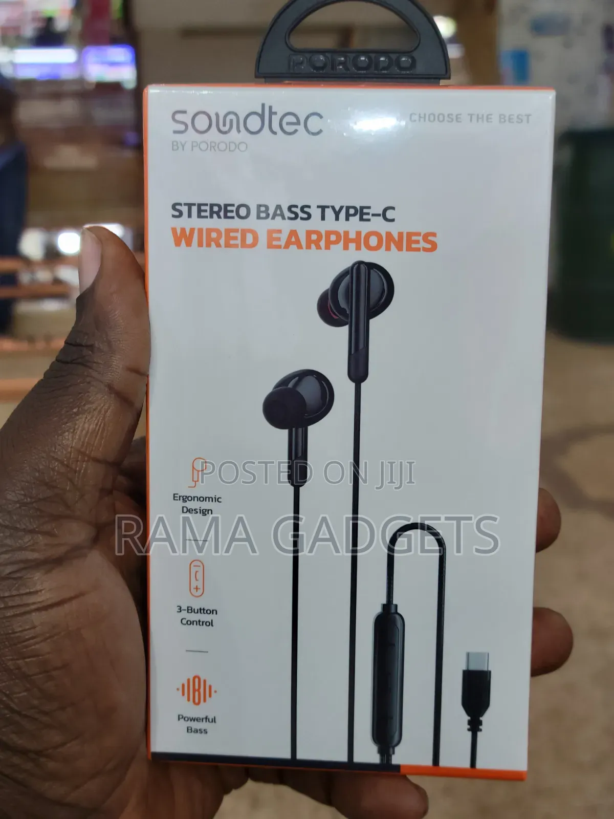 Porodo Soundtec Stereo Bass Type-C Wired Earphone