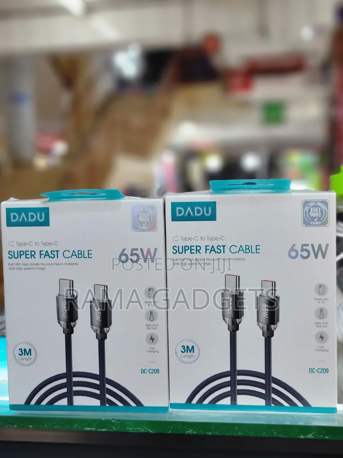 3m Cable Usb-C to Usb-C Cable With a 65w Power Capacity.