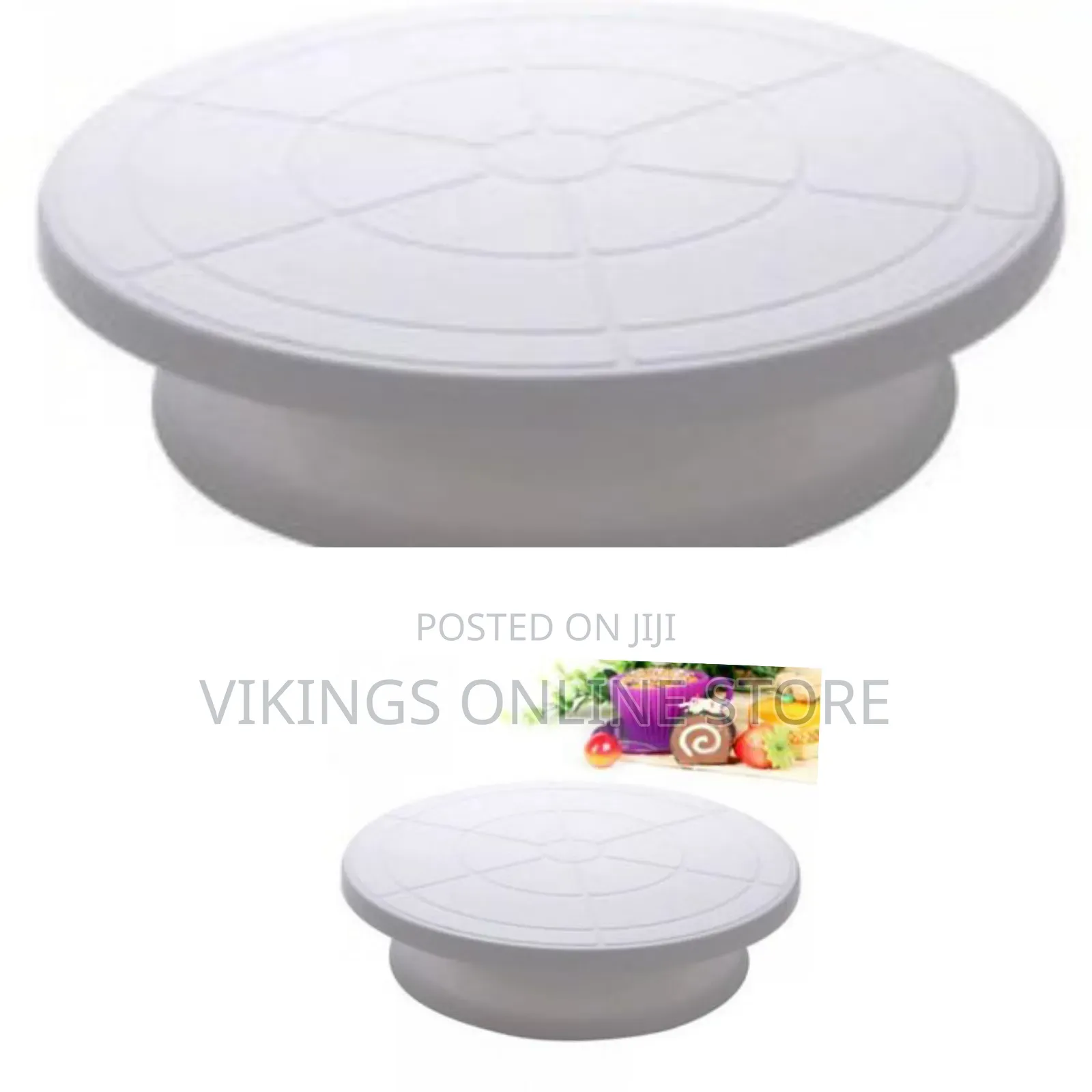 White Plastic Rotating Cake Stand
