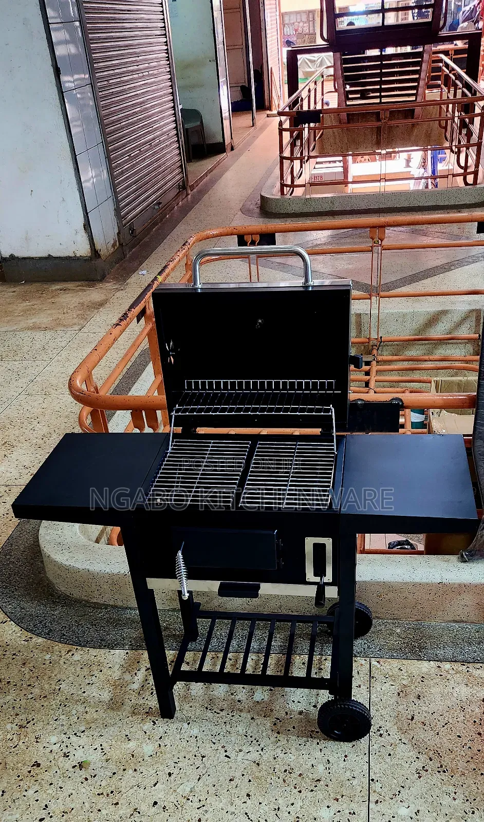 Outdoor BBQ Charcoal Grill Trolley