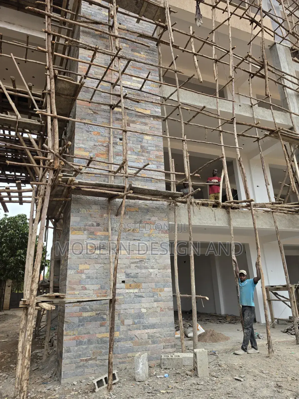 Slates Stones on Pillar Fixing