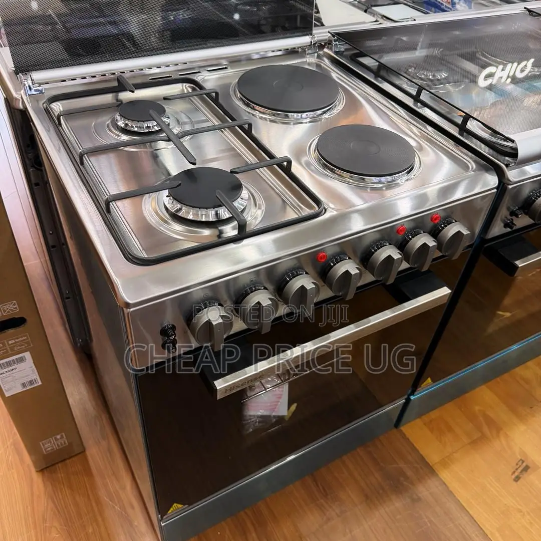 Hisense 60cm by 60cm Stainless Steel Electric and Gas Cooker2+2