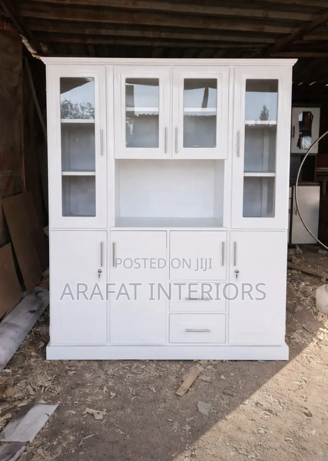 Elegant White Display Cabinet