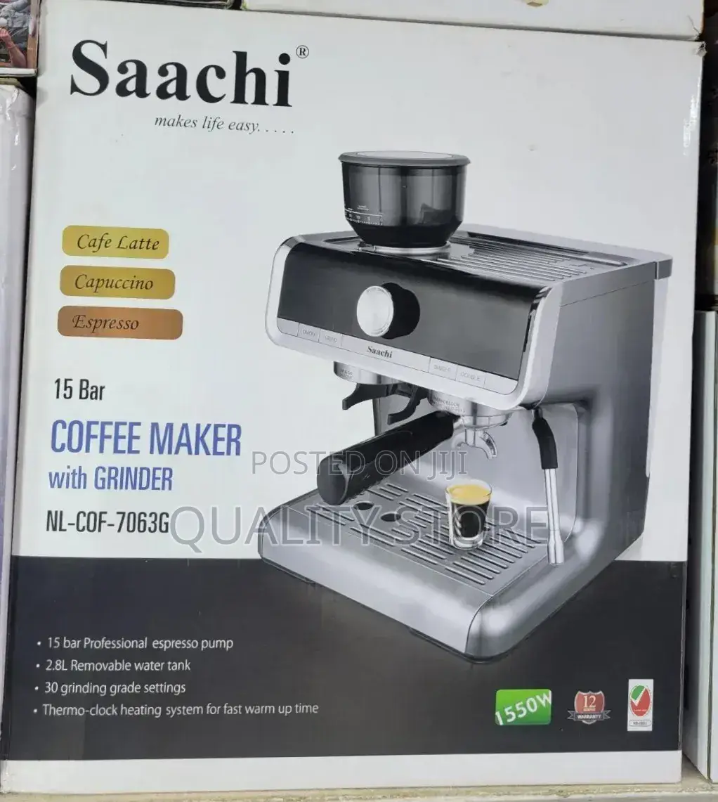 Saachi Electric Coffee Maker With Grinder 15 Bar Nl-Cof-7063g