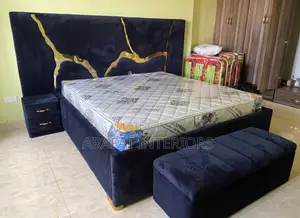 Navy Blue Velvet Bed