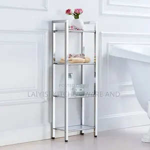 Glass Shelf Set of 5, Elegant Glass Shelves Living Room or Bathroom
