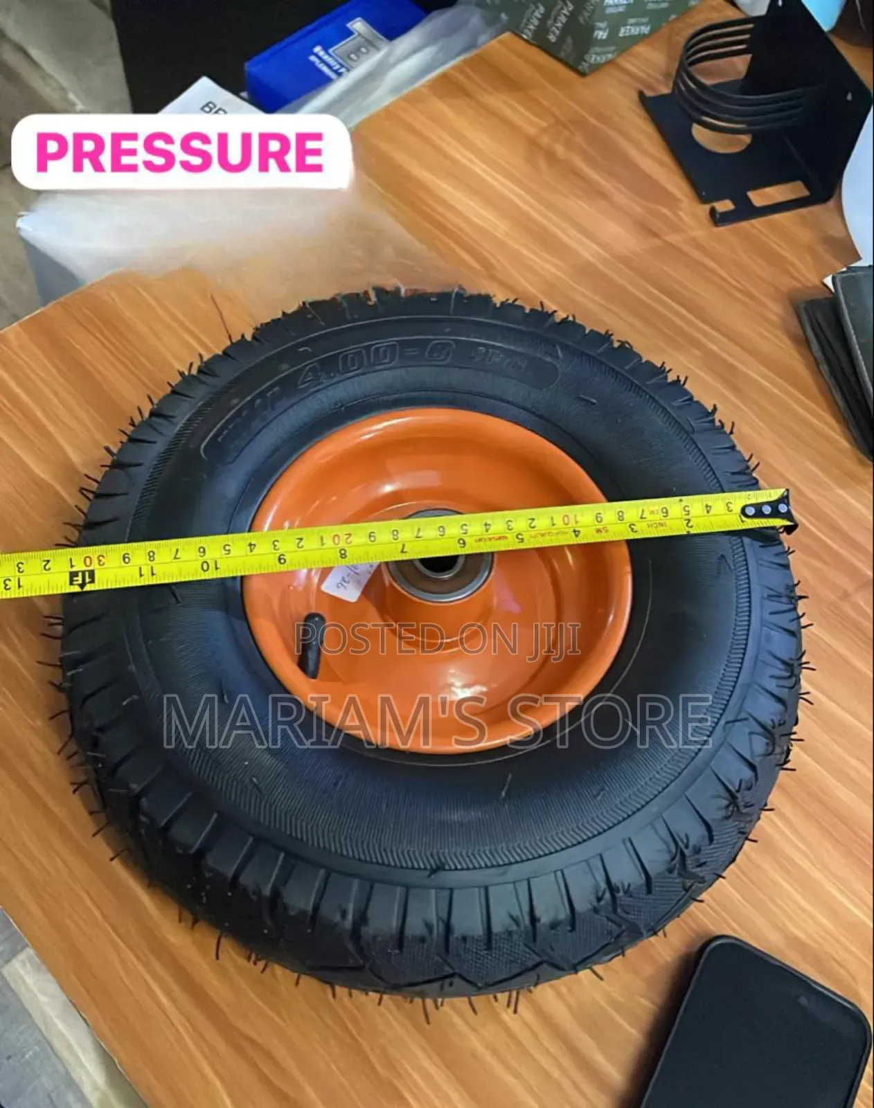16-Inch Pneumatic Wheelbarrow Tire With a 4.00-8 Size