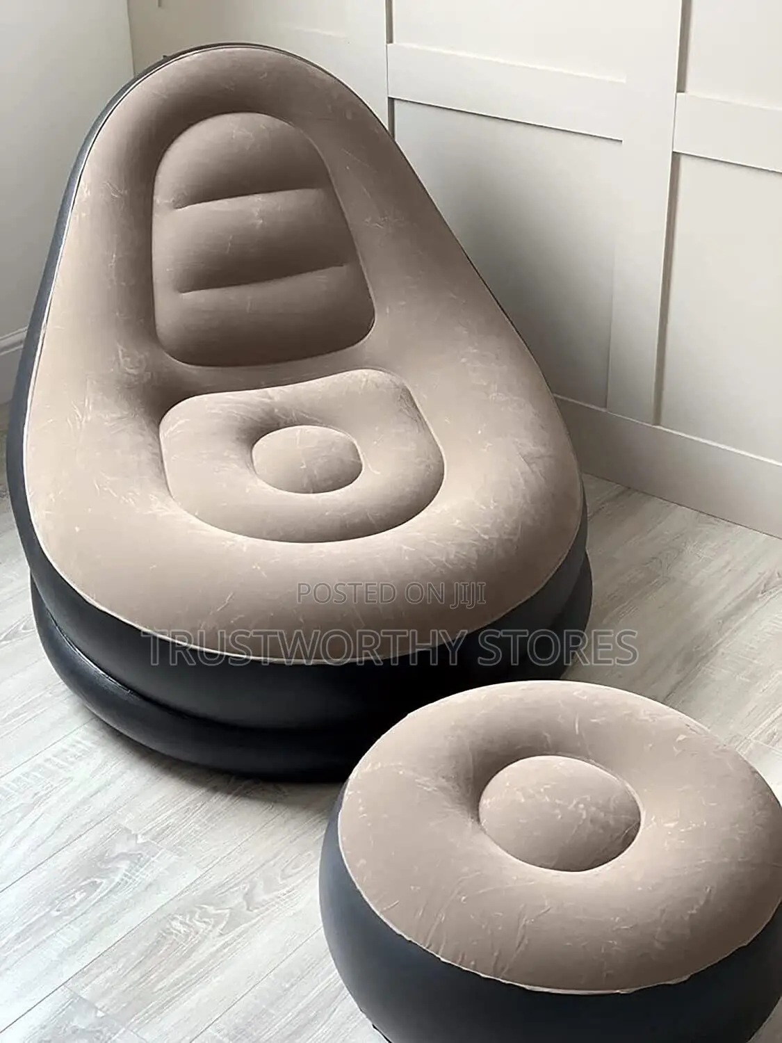 Inflatable Sofa With Footrest and Pump